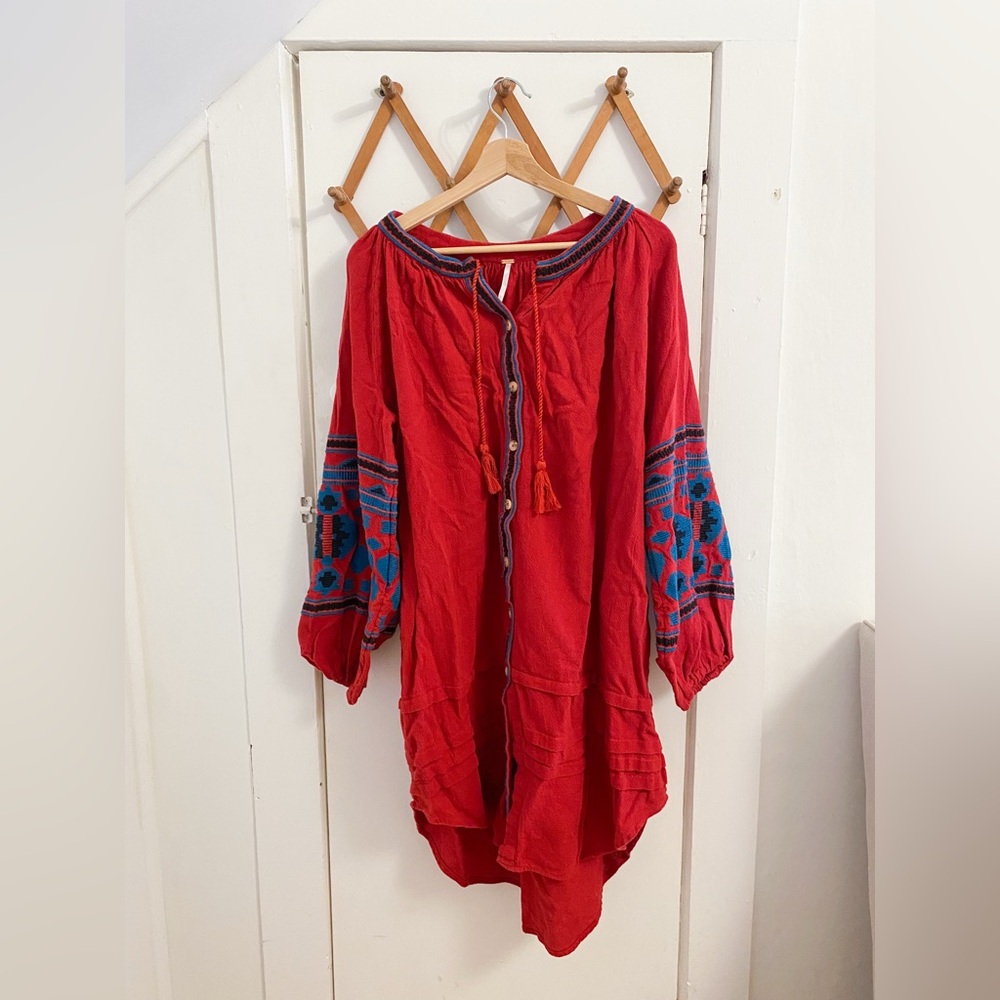 Free People In the Clear Embroidered Tunic Dress